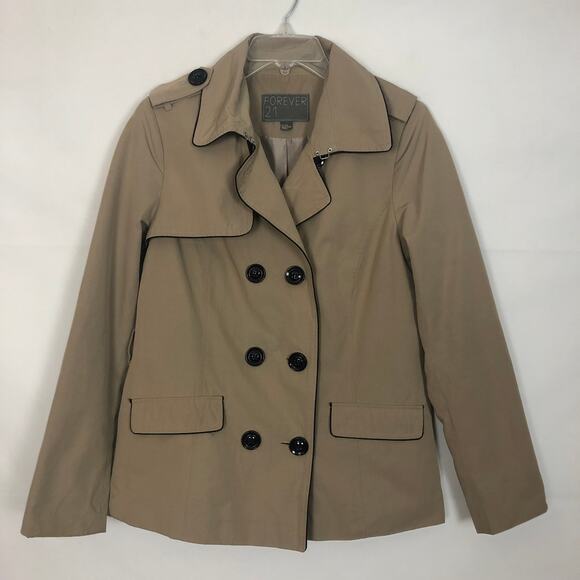 Forever 21 Double Breasted Tan Coat/Jacket - Picture 10 of 12